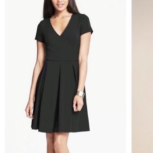 Banana Republic Ponte Fit and Flare Black Dress